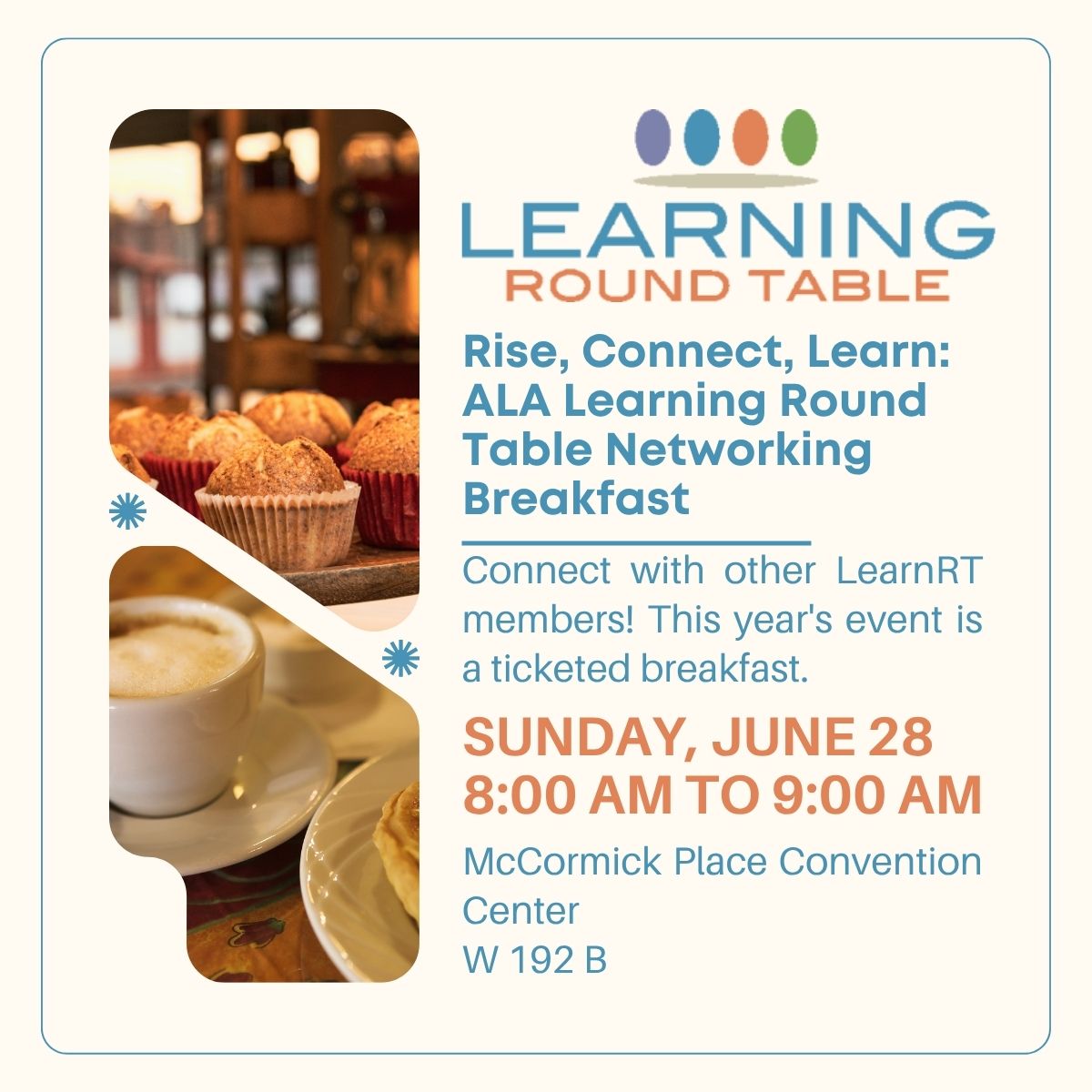 Networking Breakfast on June 28 from 8:00 to 9:00 am